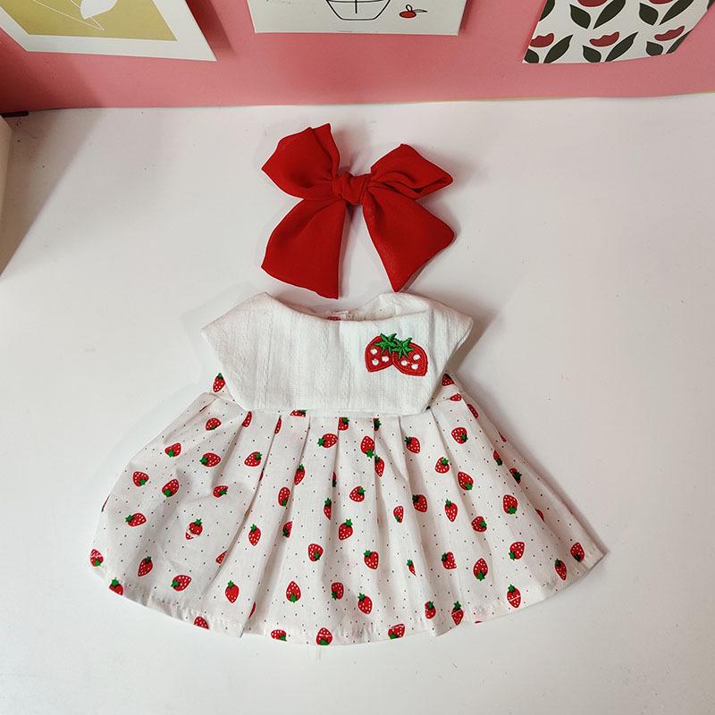 Medium Bear Outfit - Blue Pink Striped Carrot Overalls Set