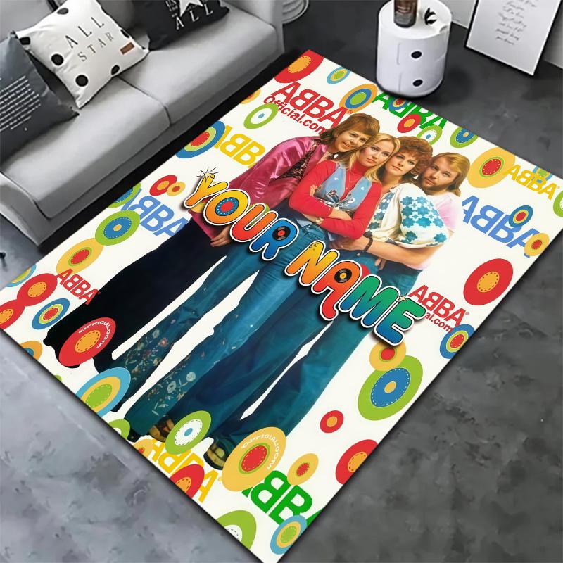 Abba Custom Name Carpet Rug For Living Room Bedroom Home Sofa Decoration Kids Play Nonslip Floor Mat