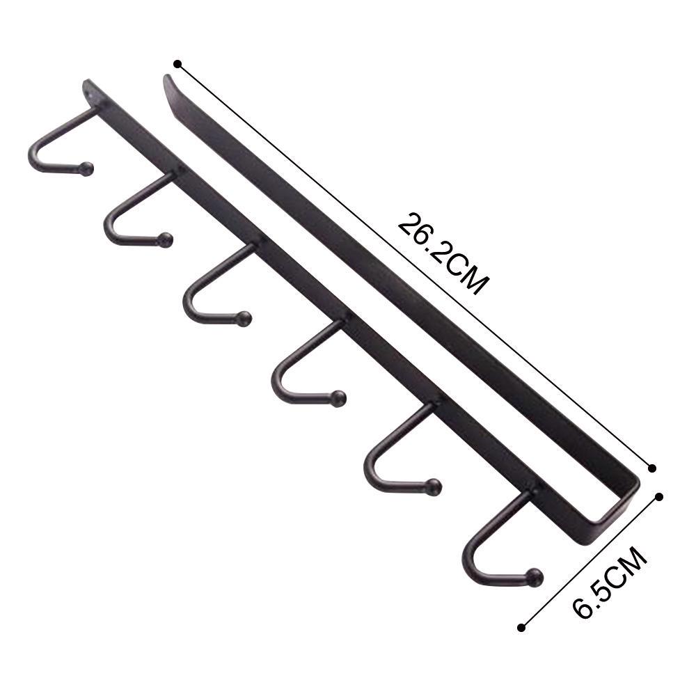 Iron Kitchen Storage Rack Cupboard Hanging Hook Shelf Dish Hanger Chest Storage Shelf With 6 Hooks