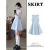 Women's Spring Summer Cream White Sleeveless Round Neck A-Line Mini Dress Elegant Casual Versatile Vacation Office Short Dress for Women