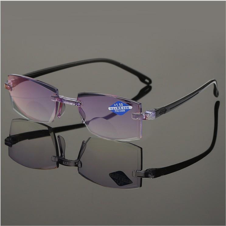 Frameless Smart Auto-Focus Reading Glasses, European & American Style, Anti-Blue Light & Anti-Radiation, Minimalist Design.