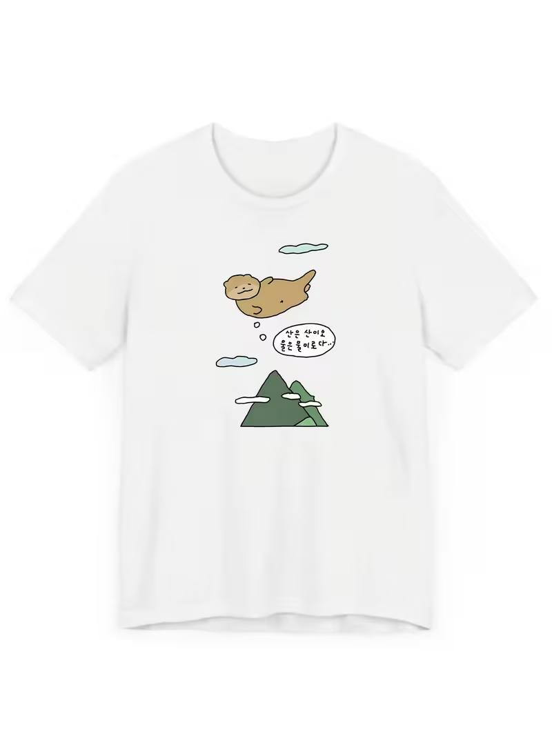 

CartoonPrinted ShortSleeve Otter TShirt with Korean Print Perfect for Summer with Breathable Fabric Designed for Women S