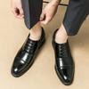 Fashion Hot Selling Men Business Dress Shoes Black and Yellow Fashion Brands Derby Shoes Gentlemen Banquet Shoes Sizes 38-46 Men Shoes