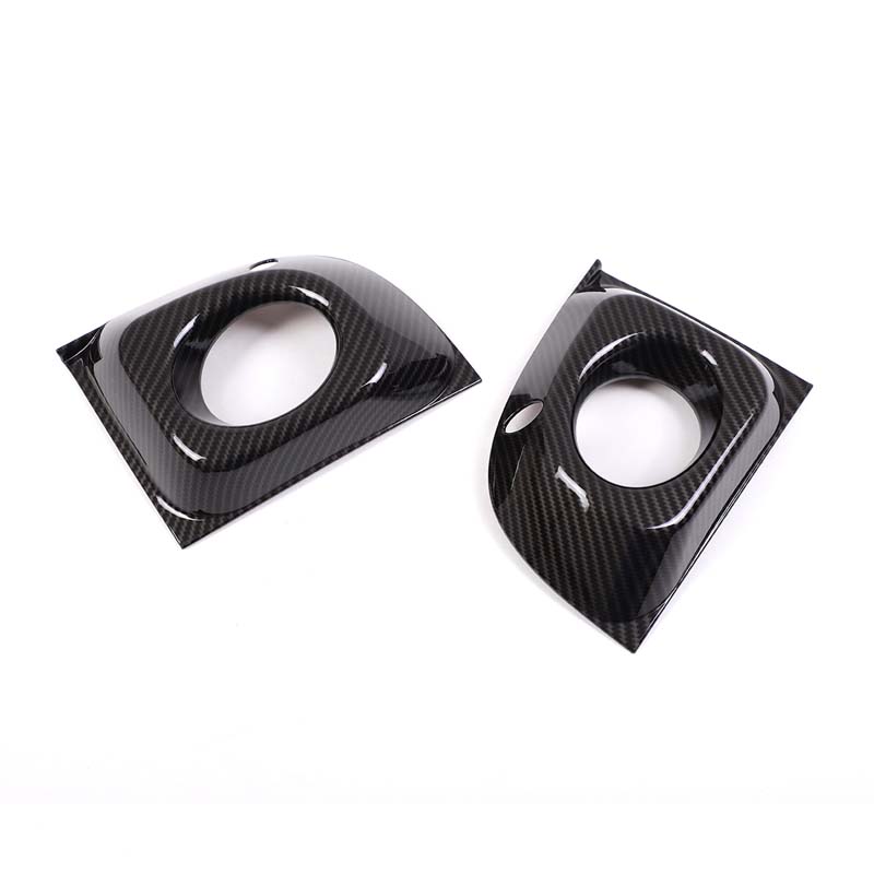 ABS Carbon Fiber/Bright Silver Car Front Fog Lamp Decorative Frame Cover For Fiat 500 2011-2015 Car Modification Accessories