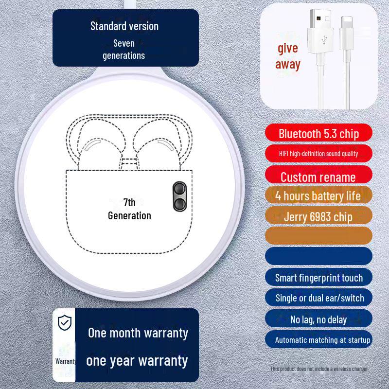 Hochwertiges kabelloses Bluetooth-In-Ear-Headset, kompatibel mit Apple, entwickelt für langfristigen Komfort und schmerzfreies Tragen.