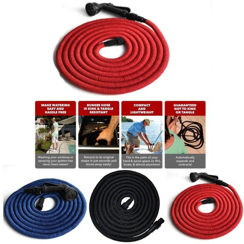 25ft-100ft Expandable Garden Hose Set With High Pressure Water Gun For Gardening And Car Washing