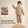Soft, Skin-Friendly Kids' Snow Fleece Cardigan & Thick Warm Pajama Set - Unisex Winter Wear