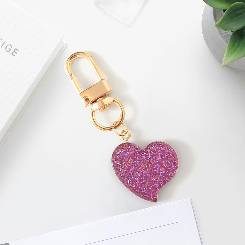 Брелок и подвеска на сумку из смолы с блестками в виде персикового сердца