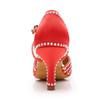 Latein-Tanzschuhe, glitzernde Strasssteine, Damen-Ballsaal-Tanzschuhe mit Absatz, 7 cm