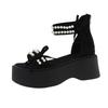 With skirt Roman sandals ins tide 2025 spring and summer new fashion pearl platform sandals fairy style