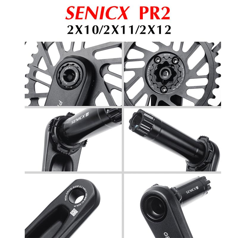 SENICX PR2 Road Bike Crank  Crankset 165/172/175mm CNC 50-34/52-36/53-39T 30/46T Double Chainring DUB Crankset