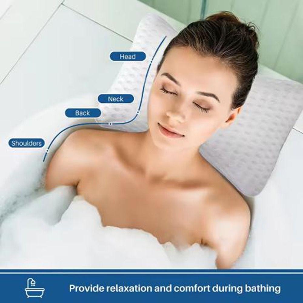 2 Suction Cups Bathtub Pillow Comfortable Bathtub Headrest Bathtub Cushion  Shower Relaxation