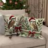 Christmas Pillow Cover Polyester Christmas Tree Print Home Cushion Cover Sofa Living Room Cushion