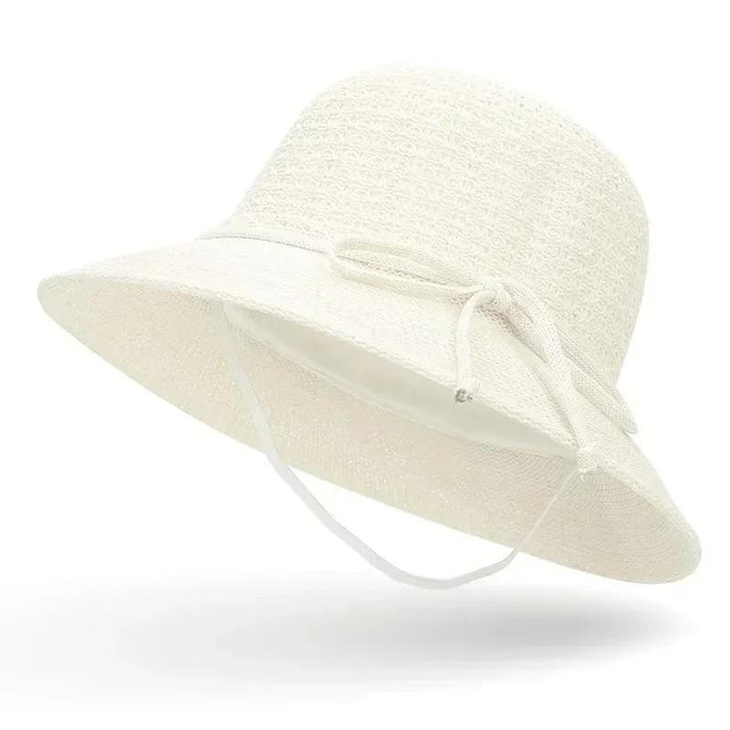 Hats for Women Summer Braided Beach Sun Hat Solid Color Sunshade Lady Visor 6cm Brim Sunhat Travel Vacation Accessories