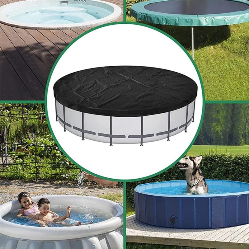 Heavy Duty 18FT Round Pool Cover Heavy Duty Waterproof Round Pool Cover for Above Ground Pool Windproof Rope Dustproof