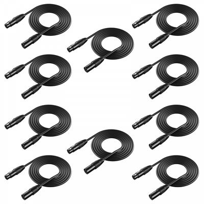 Neewer 10-Pack 6.5ft2m DMX Stage Light Cable Wire 3-Pin Signal XLR Male To Female Connection Compatible with Moving Headlight Parlight Spotlight On XL