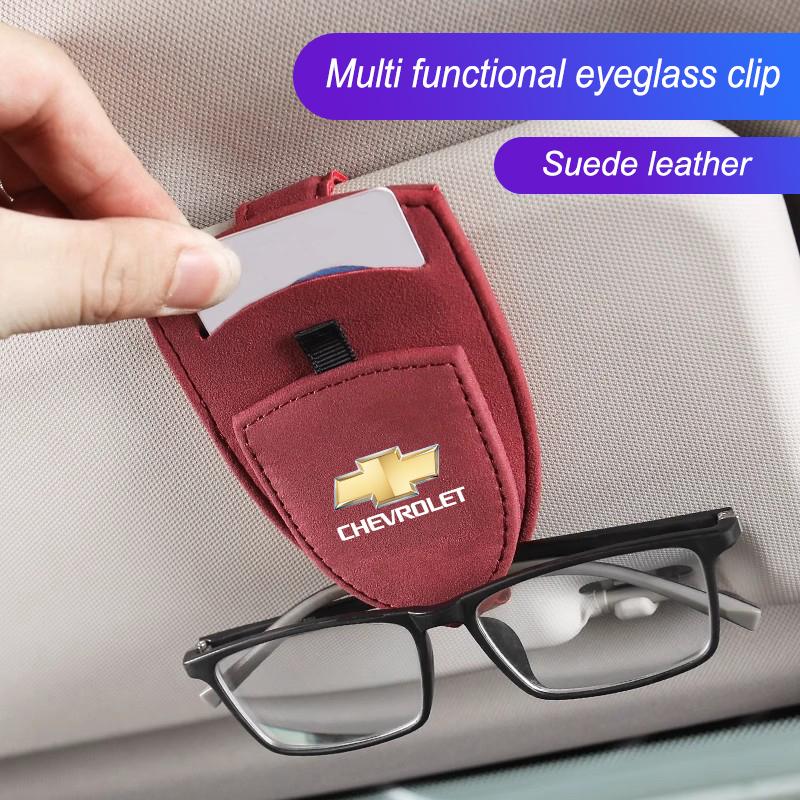 1Pcs Car Sun Visor Glasses Box Sunglasses Clip Card Ticket Holder For Chevrolet Corvette Montana TrailBlazer Silverado Traverse