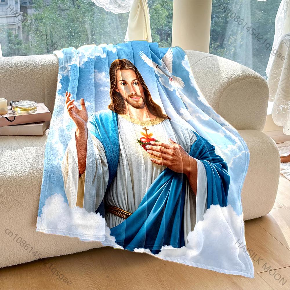 Jesus Weiße Taube Gläubiger Decke Warm Weich Flauschig Kinder Erwachsene Luxus Geschenke für Sofa Bett Zuhause Outdoor Reise Camping Decke