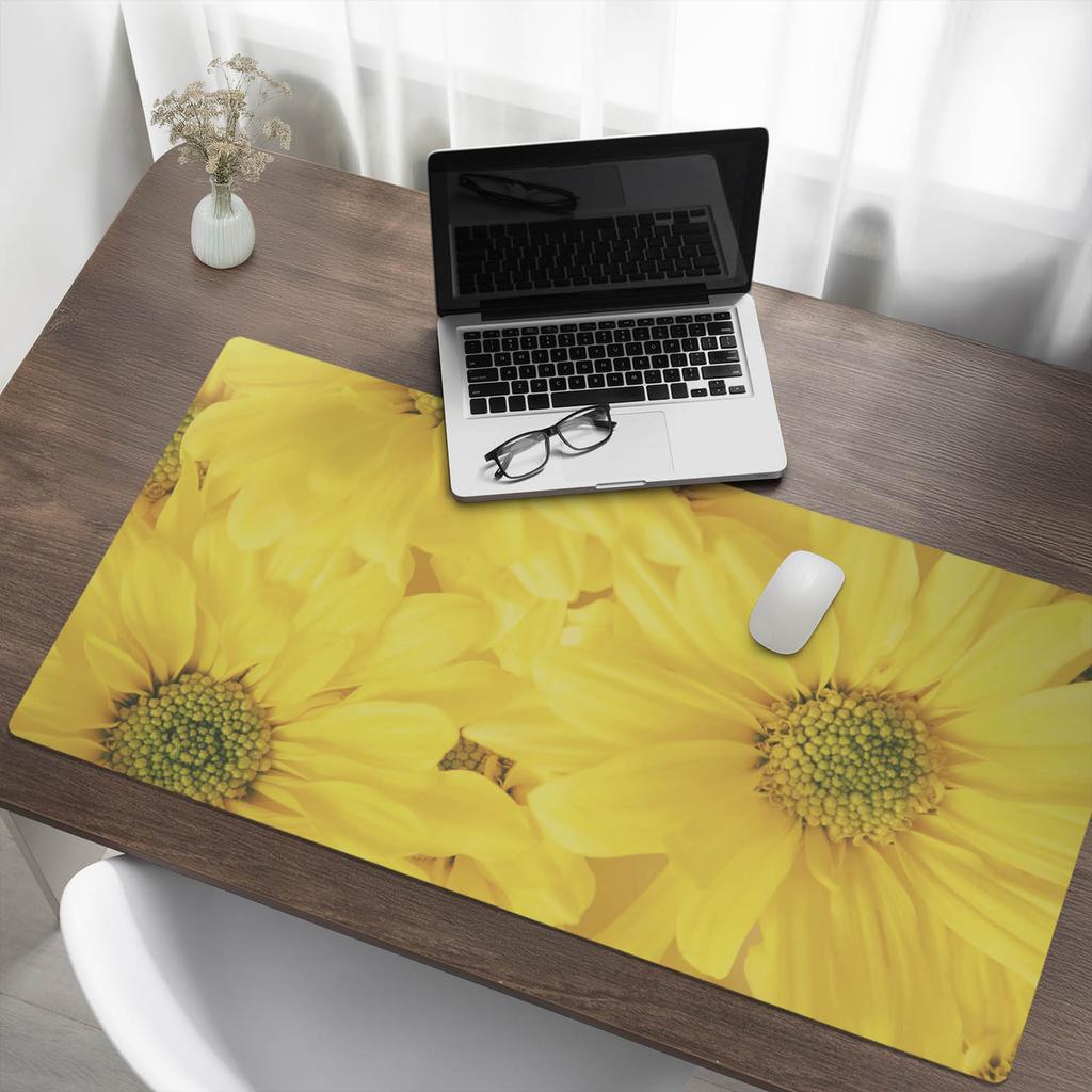 Anti-Slip Protective Desk Mat with Sunflower Graphics 120x60 cm