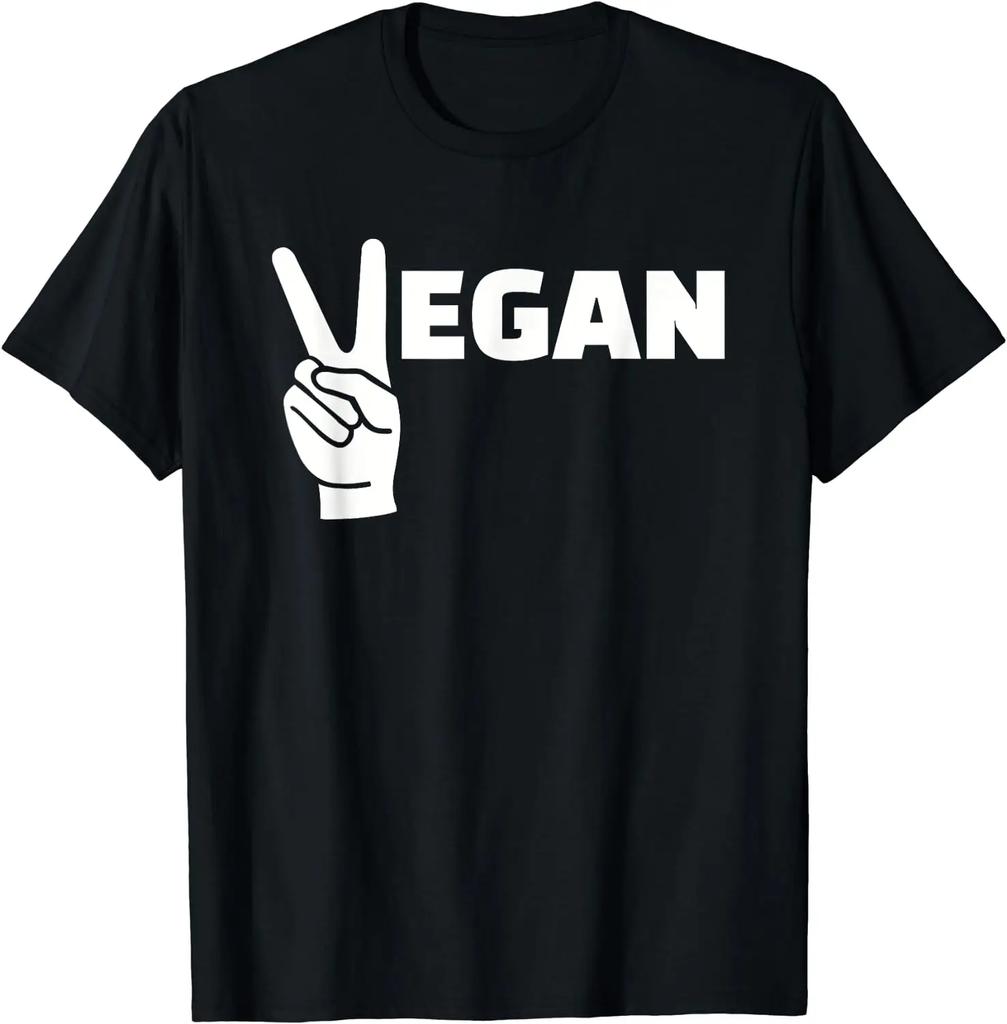 Vegan All Things Proud Vegan Personality Simple Cartoon Custom Printed T-shirt Men High Quality Printed Classic Street Top Men