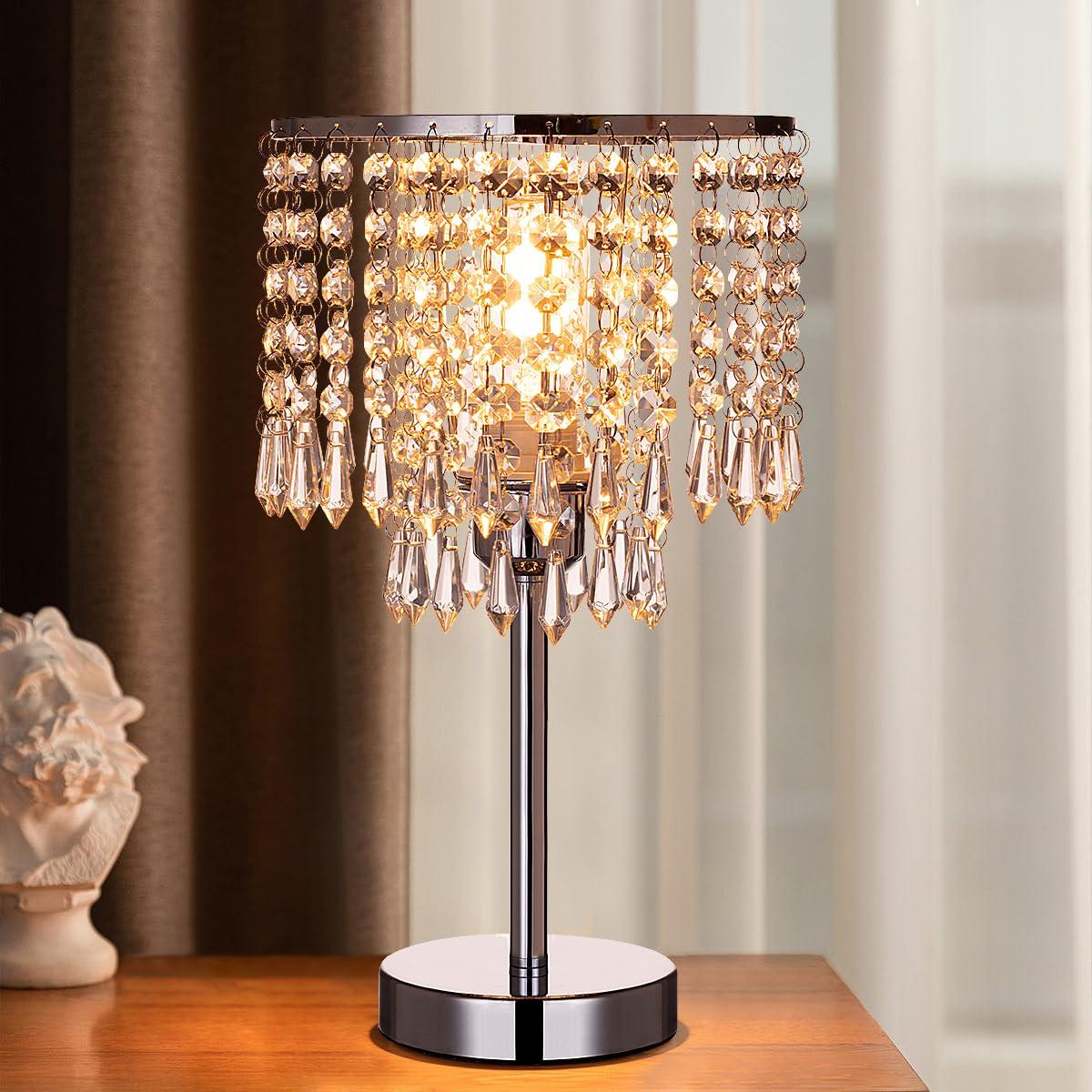 

Cerdeco Glamorous Crystal Table Elegant Bedside Decorative Creating Desk Stand LED Indirect Desktop Princess TBL20 Lamp, Chandelier, Lamp, Lighting,
