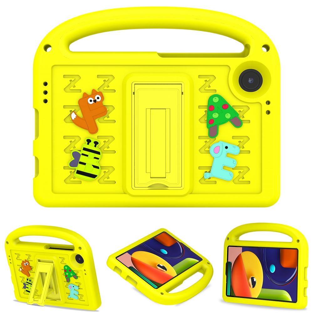 Samsung Galaxy Tab A9 A9+ Plus 2023 SM-X110 SM-X115 SM-X210 SM-X215 Etui Barnesikkert Tegneseriebokstav Bærbart EVA-Skum Støtsikkert Stativ Nettbrettdeksel