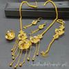 2023 Bestselling 24k Gold Flower Tassel Jewelry Set: Women's Necklace, Earrings, Bracelet & Ring for Weddings