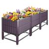 Raised Garden Bed with Reinforcement Rods Elevated Planter Boxes for Outdoor Plants with Drainage Holes for Flowers Vegetables