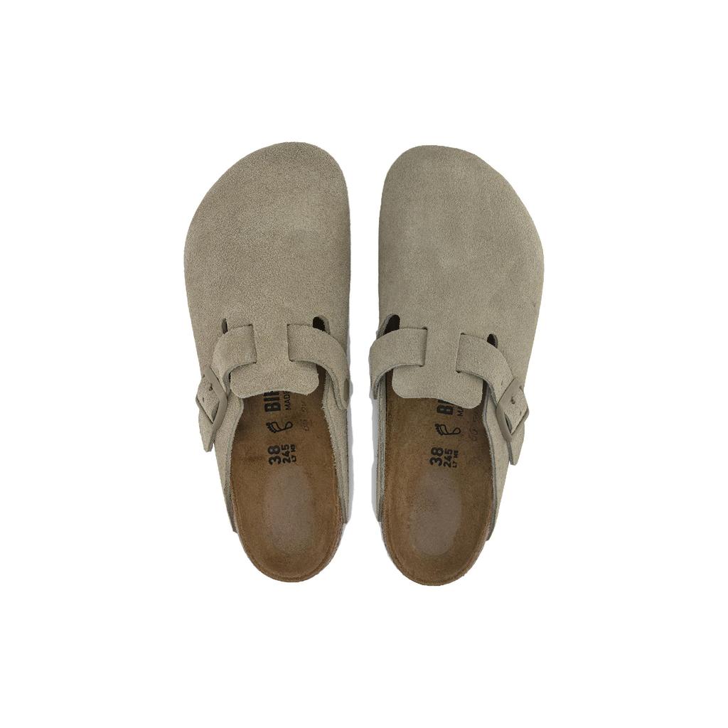 Birkenstock Boston Suede Leather Faded Khaki Unisex Sneakers Tan 1025788