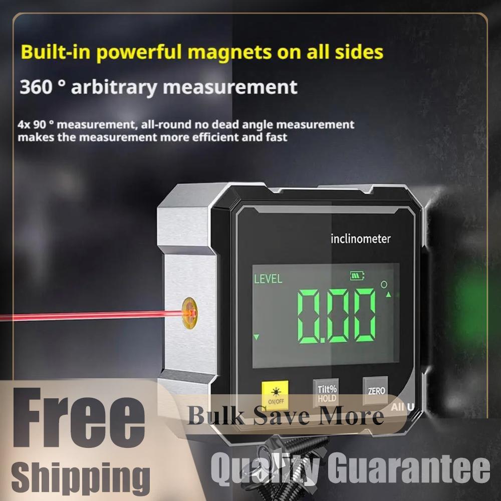 4-Side Magnetic Digital Angle Gauge With Laser Electronic Protractor Horizontometer Inclinometer Angle Ruler Slope Measuring