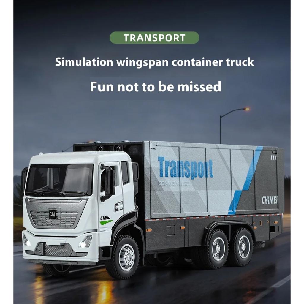 1/32 Wingspan Container Truck Alloy Toy Diecast Engineering Vehicle Model Collection of Hobby Decorative Fine Ornaments Kids Toy