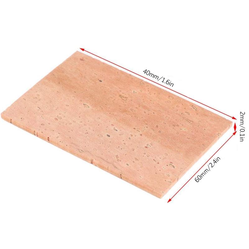 3PCS 60*40*2mm Natural Saxophone Cork Sheet Neck Joint Board Suitable for Alto/Soprano/Tenor Sax