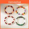 Womens Handmade Geometric Agate Beaded Bracelet Elastic Cord Fashion Jewelry For Casual Use