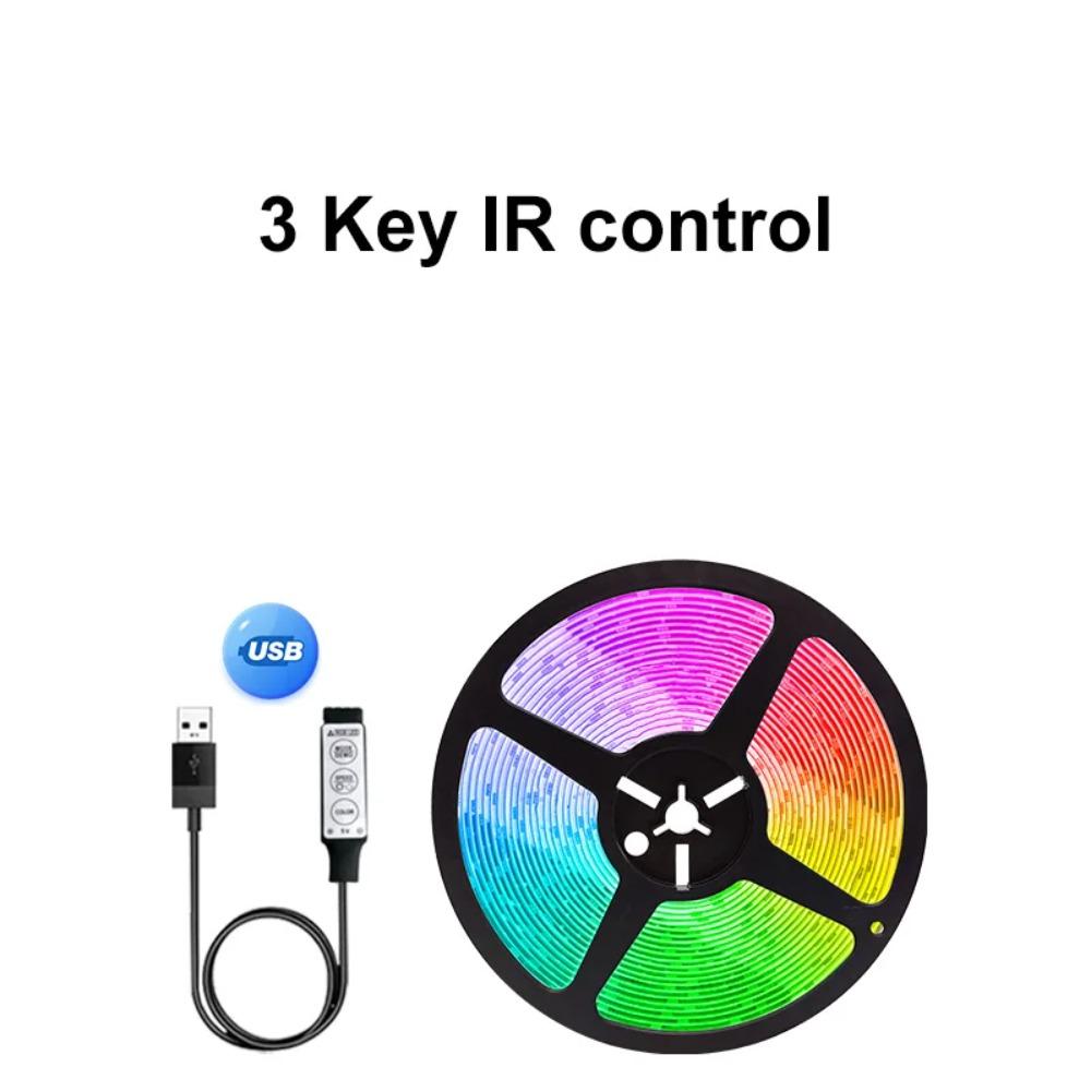 USB LED Strip Light Bluetooth RGB 5V 1M-30M RGB Lights Flexible LED Lamp Tape Ribbon TV Desktop Screen BackLight Diode Tape