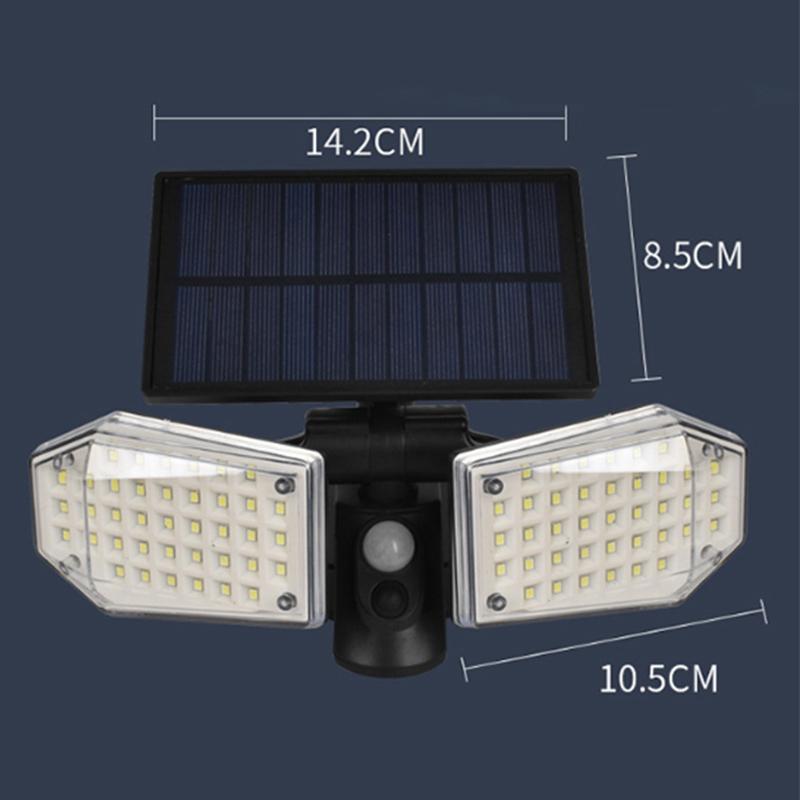 78 LED Dual Head Solar Street Light Waterproof Wall Sensor Outdoor Floodlight