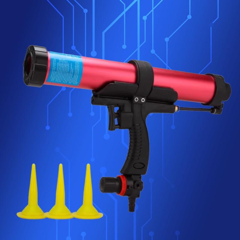 Professional Pneumatic Caulking Gun Air Powered Sealant Applicator for Silicone Construction Adhesive Hard Soft Sealants