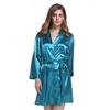 Silk Satin Sleep Robe For Women Summer Lightweight Short Kimono Lounge Wear