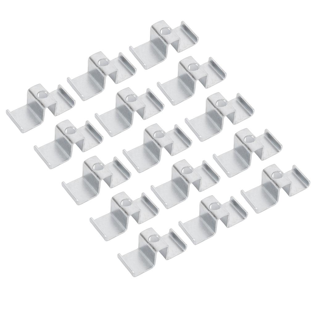 Pack of 25 Galvanized Steel Saddle Clamps for Oval Hole Design Grids, Industrial Floor Drainage Systems, Mezzanines, Walkways, Stair Treads