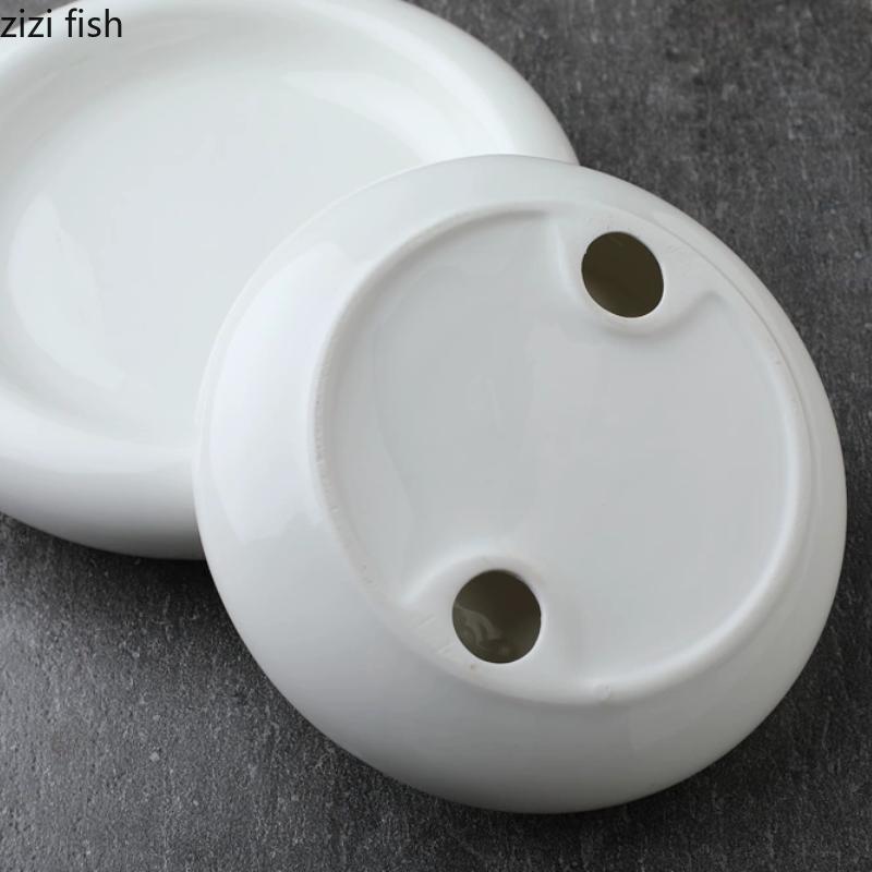 Round Thickened Ceramic Dining Plate Dessert Plates Fruit Bowl Salad Bowl Dim Sum Dish Sashimi Disc Sushi Plate Snack Bowls