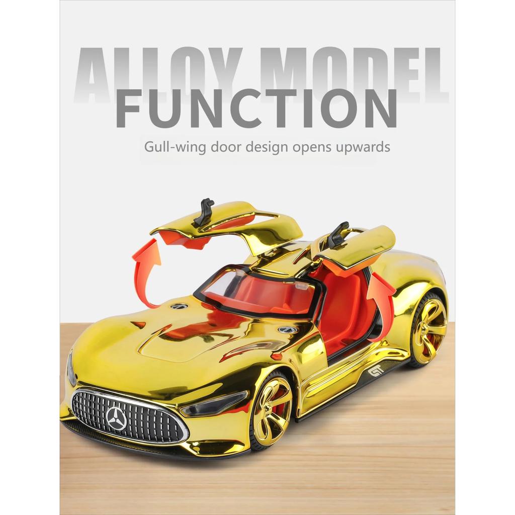 1/32 Benz VISION GT Super Concept Sportwagen Legierung Druckguss Modellauto Hohe Simulation Sammlerstück Kinderspielzeugauto Ton und Licht