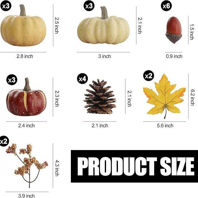 White and Yellow Pumpkin Model for Halloween and Christmas Decoration Wreaths
