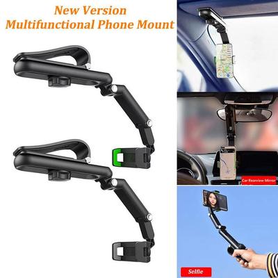 Car Mobile Phone Holder Sun Visor Bracket 1080° Rotation Installation Gps Mobile Phone Mobile Car Clip Bracket Bracket