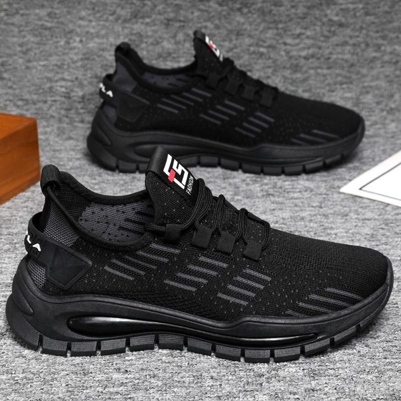 Men's shoes autumn new fly-woven breathable mesh soft-soled casual shoes light and comfortable men's running shoes