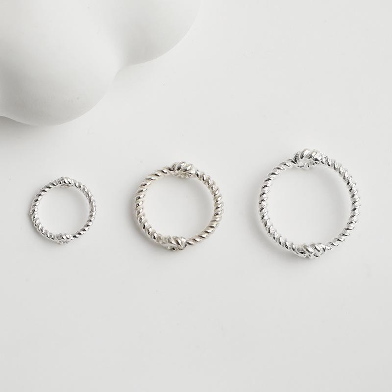 S925 Sterling Silver Twisted Bead Frame Necklace Bracelet DIY Jewelry Spacer
