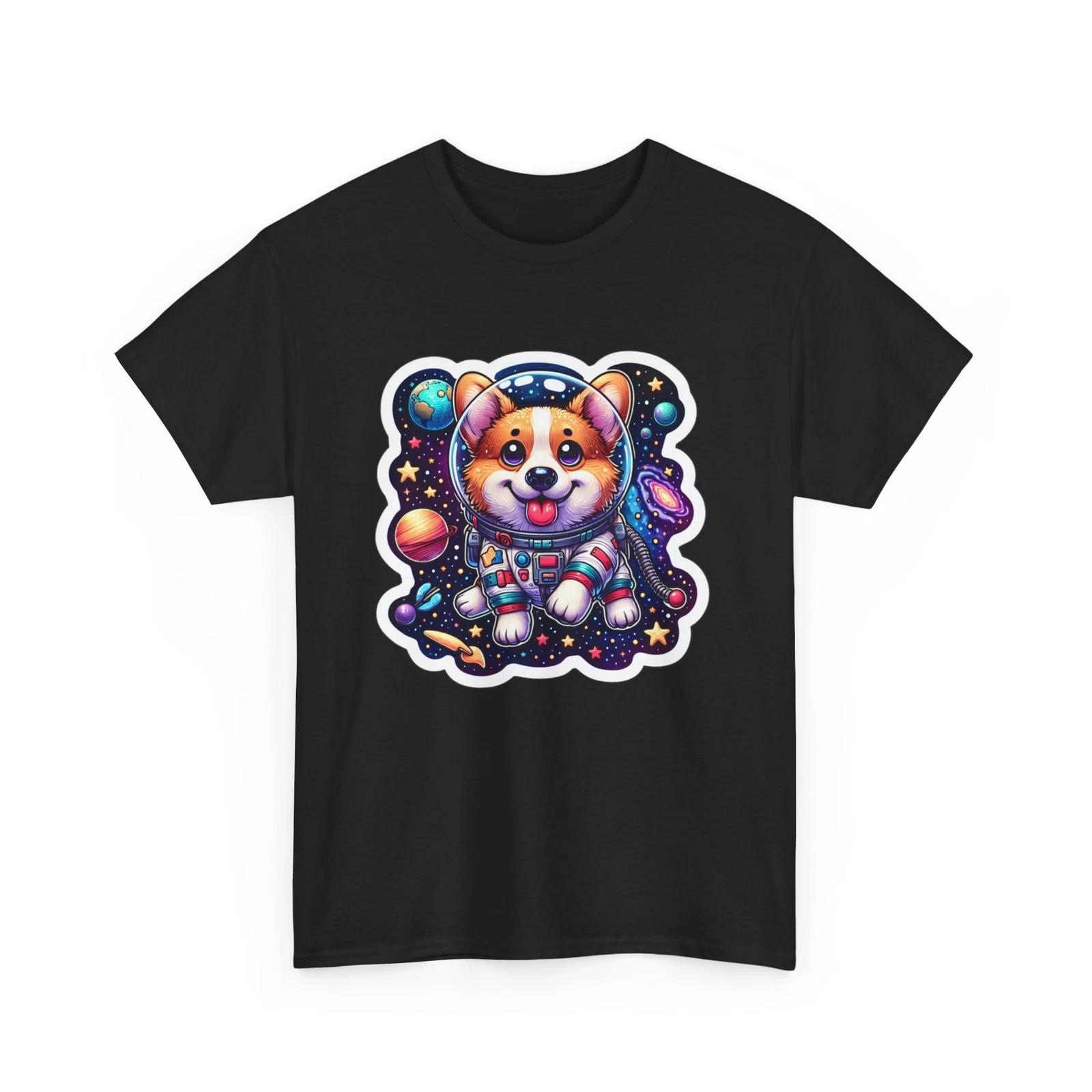 Унисекс Футболка для взрослых Космический Корги Астронавт Арт Футболка Любитель Собак Космическое Пространство Подарок XL