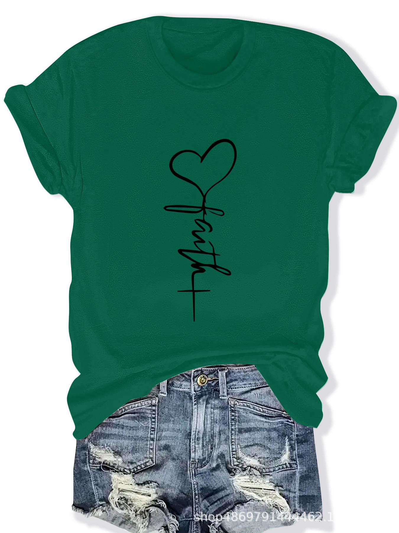 

Women s Fashion Round Neck T-Shirt - International Edition XXL зелёный