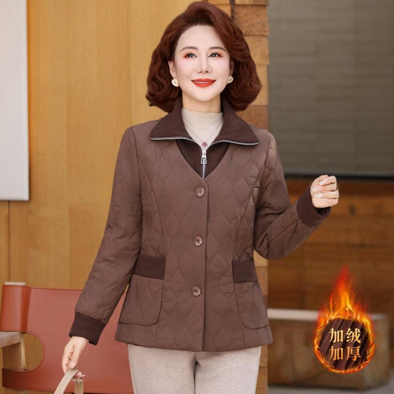 Short Warm Splicing Velvet Cotton-padded Clothes for Women's Autumn and Winter New Cotton-padded Jackets, Small Slim-fitting Cotton-padded Jackets