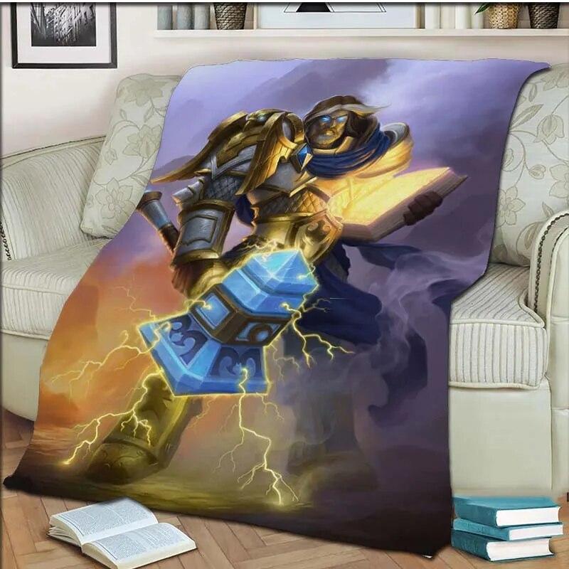 Game Hearthstone 3D tištěná umělecká fleecová přikrývka do postele Turistika Piknik Hrubá přikrývka přes postel Fleecová přikrývka