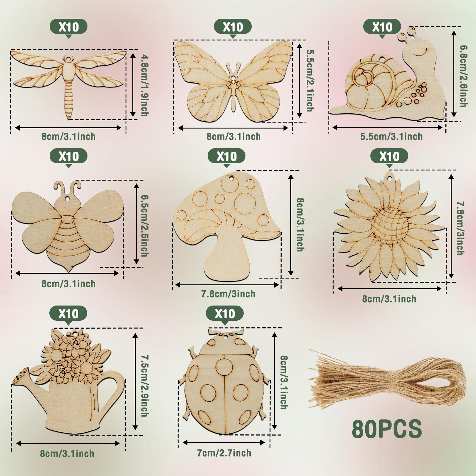

Reusable Wood Spring Ornaments Smooth Wood Cutouts Ornament with String for Decoration Robust Wood Cutouts Ornament for Gift