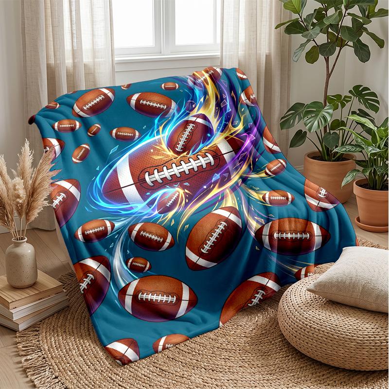 Football Crown Glory Theme blanket Lightweight Warm Flannel Blanket Decorative Throw Blanket for Home Decoration